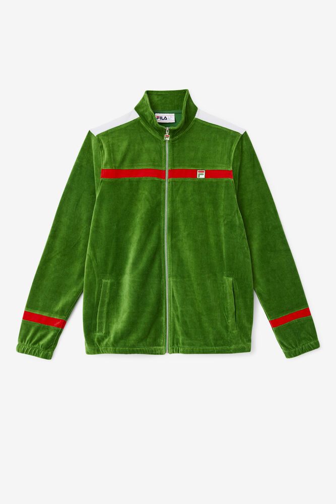 Fila Jacket Mens Green Ravid Velour - Ireland 93268-RXUB